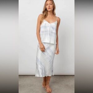 ‼️RARE‼️🎸Rails🎸🔥NWT🔥Paola Satin Camisole Tank in Blue Tide Tie Dye—S